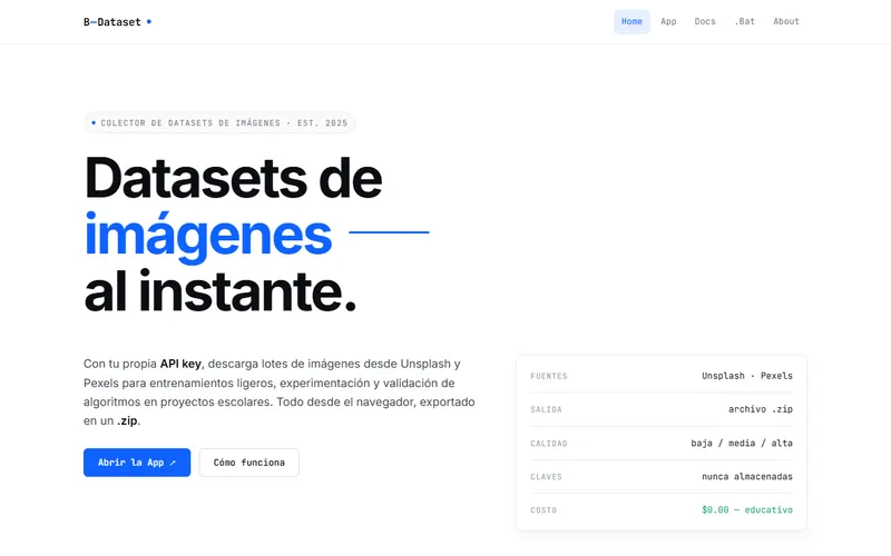 BDataset — screenshot of the live site