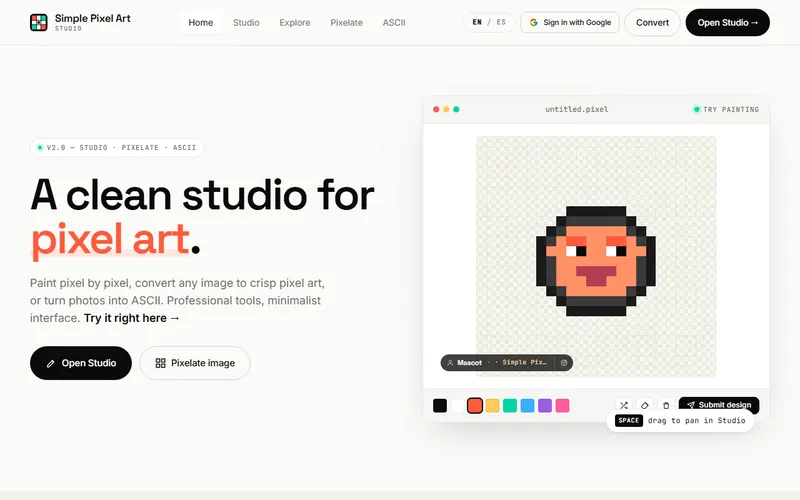 Pixelars — screenshot of the live site